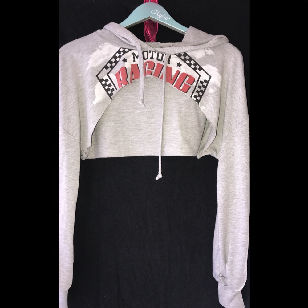 Racer long sleeve crop hoodie 🏁